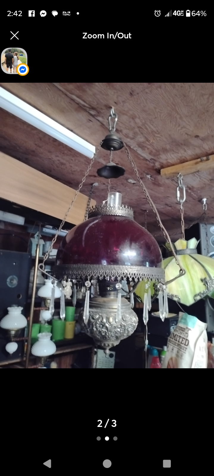late 1800s glass hanging oil lamp beautiful