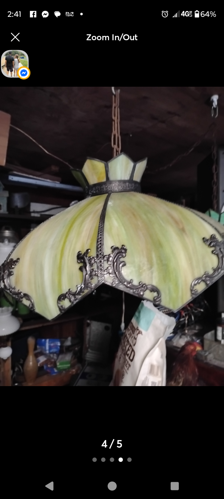 Tiffany lamp shade only glass 1930s 20 × 14