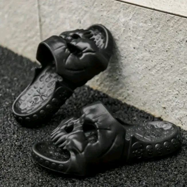 Men's Skull Graphic Style Non-Slip Slides Siz